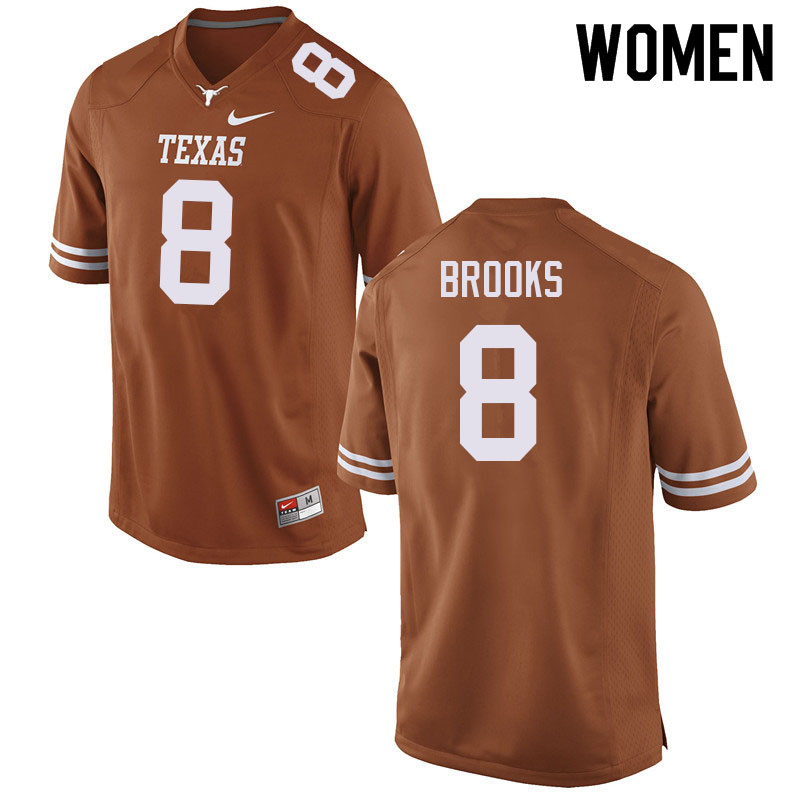 Women #8 Terrance Brooks Texas Longhorns College Football Jerseys Sale-Orange
